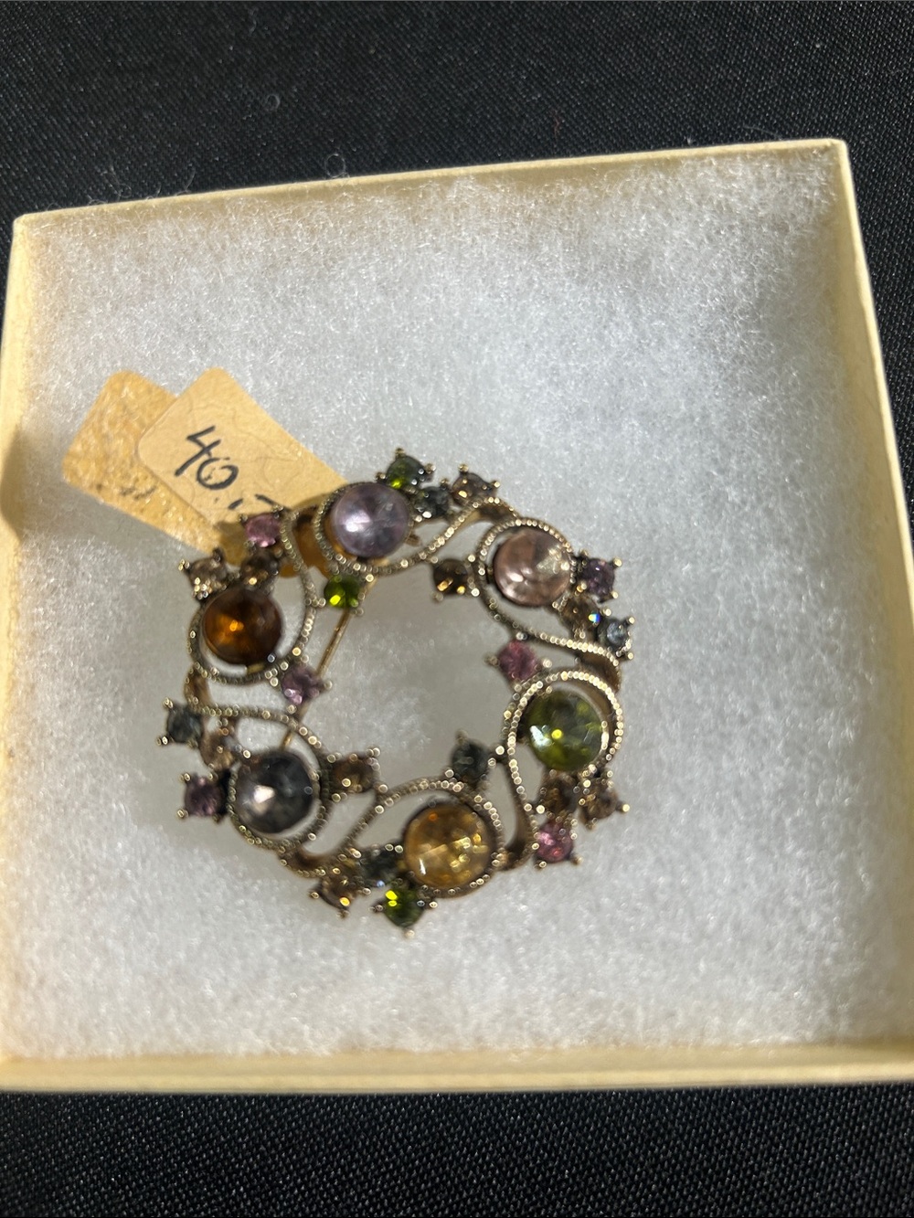 Multicolor Crystal Wreath Brooch - Elegant Womens Jewelry vintage money brooch